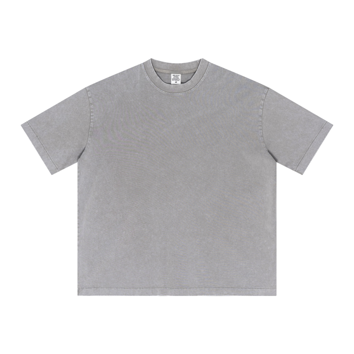 285GSM Unisex Distressed Snow-Wash Batik Plain Fabric T-shirt Light grey